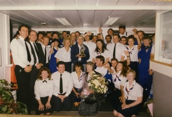 The crew of the BCIF ferry Havelet