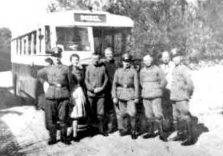 German troops on an outing by bus