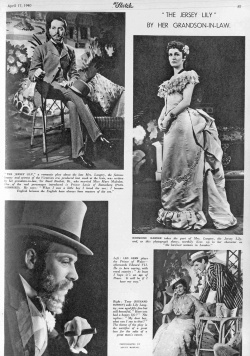 A report of a play about Lillie Langtry, the 'Jersey Lily', written by her granddaughter's husband, Sir Basil Bartlett, in The Sketch in 1940