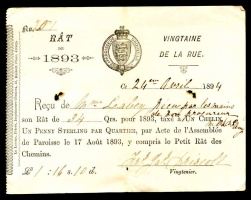 A parochial rate receipt