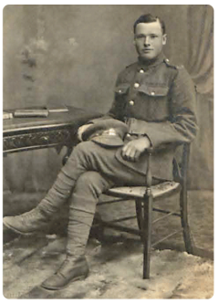 Private Paul Holley, French Croix de Guerre. He was attached to the French Army who were acting in conjunction with British forces on the Italian front. At the Battle of Asiago, while under heavy fire, he kept communications open between the two armies. The report of his presentation at the Town Hall is missing from the scrapbook. He served with the Royal Berkshire Regiment and was awarded the Croix de Guerre in 1916. He was born in St Martin in 1896, the son of Edouard and Augustine, nee Malorey