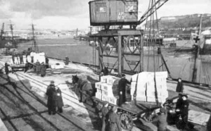 Parcels craned off the ship