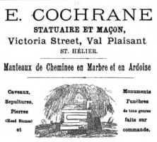 1887 advert from L'Almanach de la Gazette de Jersey