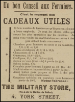 The Military Store at No 4 offered useful presents to farmers in this 1920 advert in the Chronique de Jersey