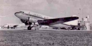 A Dakota in Jersey Airlines livery. They called it the Dakmaster