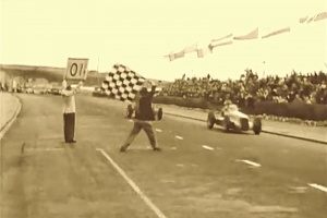 The winner takes the chequered flag