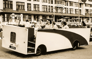 A 'toast rack' open top bus ran from the Grand Hotel to St Aubin