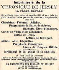 Chronique newspaper and printing business advert