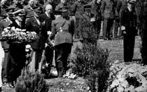 A burial ceremony in the military cemetery