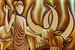 Herdsman and African Cows; Bushayija Pascal