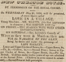 1828 advert in Loyalist