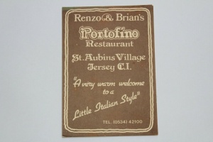 Advert for the Portofino Restaurant, St Aubin