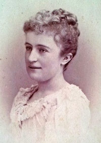 Lydia Florence Le Gros (1872- ) the daughter of Thomas Nicolas (1836-1901) and Amelia Georgina des Reaux (1848-1901), photographed by Tynan Brothers before 1893. She married Henry George Anthony (1870-1947) in 1895, and they had two children