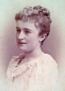 Lydia Florence Le Gros (1872- ) the daughter of Thomas Nicolas (1836-1901) and Amelia Georgina des Reaux (1848-1901), photographed by Tynan Brothers before 1893. She married Henry George Anthony (1870-1947) in 1895, and they had two children