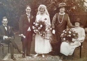 Vera Florence Shaw (1903-1951) born in St Helier, the daughter of John Thomas and Florence, nee Bews, married Percival Treweek Hughes (1886-1948) in London in 1924. On the right of the photograph is Vera's sister Eva