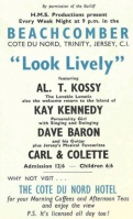 Advertisement for entertainment at the Cote du Nord
