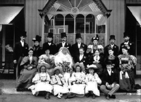 A wedding party at Pooley's Pavilion, Greve de Lecq in 1890
