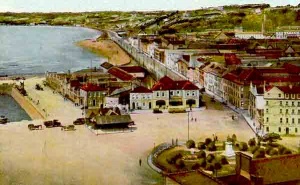 Looking down on the Weighbridge from Fort Regent. The land in the left foreground was created by infilling the top of the Old Harbour