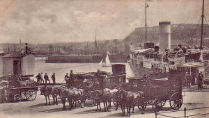 Carriages meet the incoming mailboat