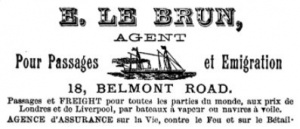 1887 advert from L'Almanach de la Gazette de Jersey