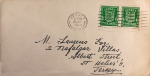 An envelope addressed to Mr M Laurens in 1942, during the German Occupation - this was Malcolm Raymond Austin Laurens (1896- ) ...
