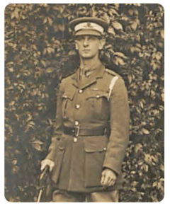 Acting Staff Quartermaster Sergeant William Parker, MM. A member of the Royal Army Service Corps, a non-combattant unit, he was one of few to be awarded the Military Medal. He was involved in moving supplies during heavy fighting at Ypres and was also noted for 'consistently good and unsparing service during the whole of the campaign'. QMS Parker told the assembly how important the support of his wife had been, and how he hoped that his young son would one day treasure the gold watch he had been awarded. After the presentation he left for officer training in England, having been recommended for a commission. [4]