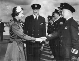 Jersey Airlines pilots meet the Queen when Gatwick Airport is reopened