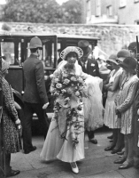 Noelia Laurens arrives for her marriage to Arthur Harrison