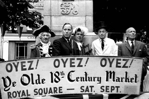 Bailiff Sir Robert Le Masurier declares the 1962 Vier Marchi open - Picture Jersey Evening Post