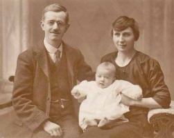 Walter and Florence Le Quesne, nee Hubert, who married in 1920, with their son Walter John (1922- )