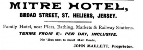 John Mallett was proprietor of the Mitre, Broad Street, in 1898