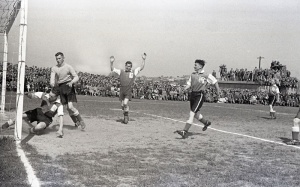 Graeme Le Maistre scores for Jersey in 1947