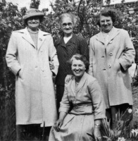 Laura Lawford, nee Ahier, at the front of three of her Vibert aunts - Clara Allo, Ada Mary Bisson and Blanche Le Marquand