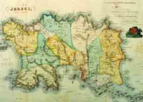 A map in Richard Plees' 1817 guide to Jersey