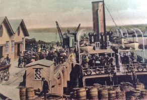 A steamer docks on the Victoria Pier