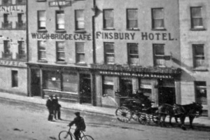 Weighbridge Cafe and Finsbury Hotel in 1880