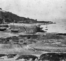 An 1868 photograph by Henry Mullins. The jetty appears to be shorter than shown in photographs from later years, but this is probably an optical illusion