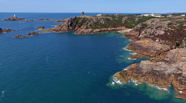 The same stretch of coastline photographed by a drone - picture Chris Brookes