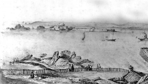 A 19th century print showing the Small Roads