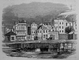The weighbridge (left of picture) with town houses and hotels behind in 1860