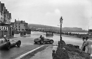Cars round the corner at West Park
