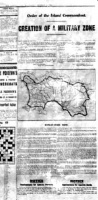 An Evening Post notice announcing the military zone