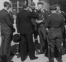1 July 1940 at the Airport - Bailiff Alexander Coutanche in discussion with German officers