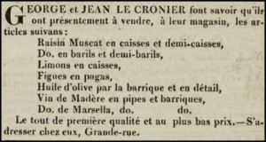George Le Cronier was a merchant at 19 Broad Street, and then No 17, in partnership with his brother Jean. He was the Centenier, killed while on duty