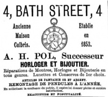 1887 advert from L'Almanach de la Gazette de Jersey