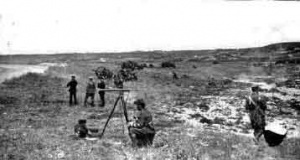 Artillery practice at Les Mielles