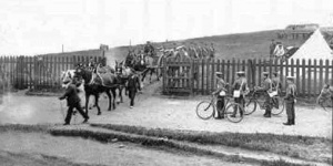 Artillery drill on the beach, probably at Grouville