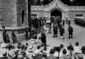 King George V visits Victoria College on 12 July 1921