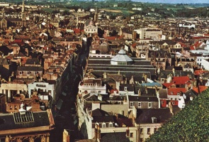 A view from Fort Regent in 1961 from a tourism brochure