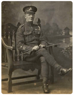 Battery Sergeant Major Ernest John Le Maistre, DCM, MC. The report of his presentation at the Town Hall is missing from the scrapbook. He was one of three brothers, the others being Albert William and George Alfred, who served in the Army. They were not born in Jersey, but their father George Alfred William Le Maistre, was born in Trinity in 1858, the son of Daniel Le Maistre and Mary Ann , nee Dorey